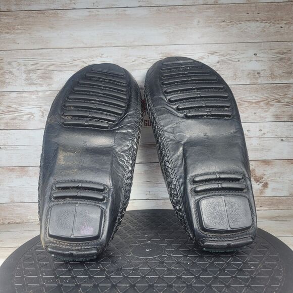 Cole Haan Woven Boots Men\'s Size 9.5 Black Leather Weave Bow Detail Loafer Shoes main image 9